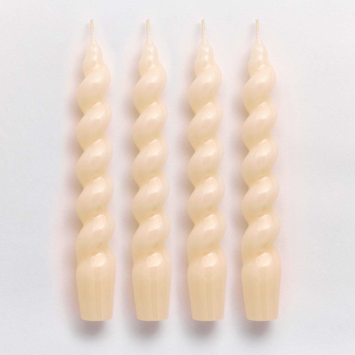 Set of 4 - Spiral Gloss Candles - Rich Cream