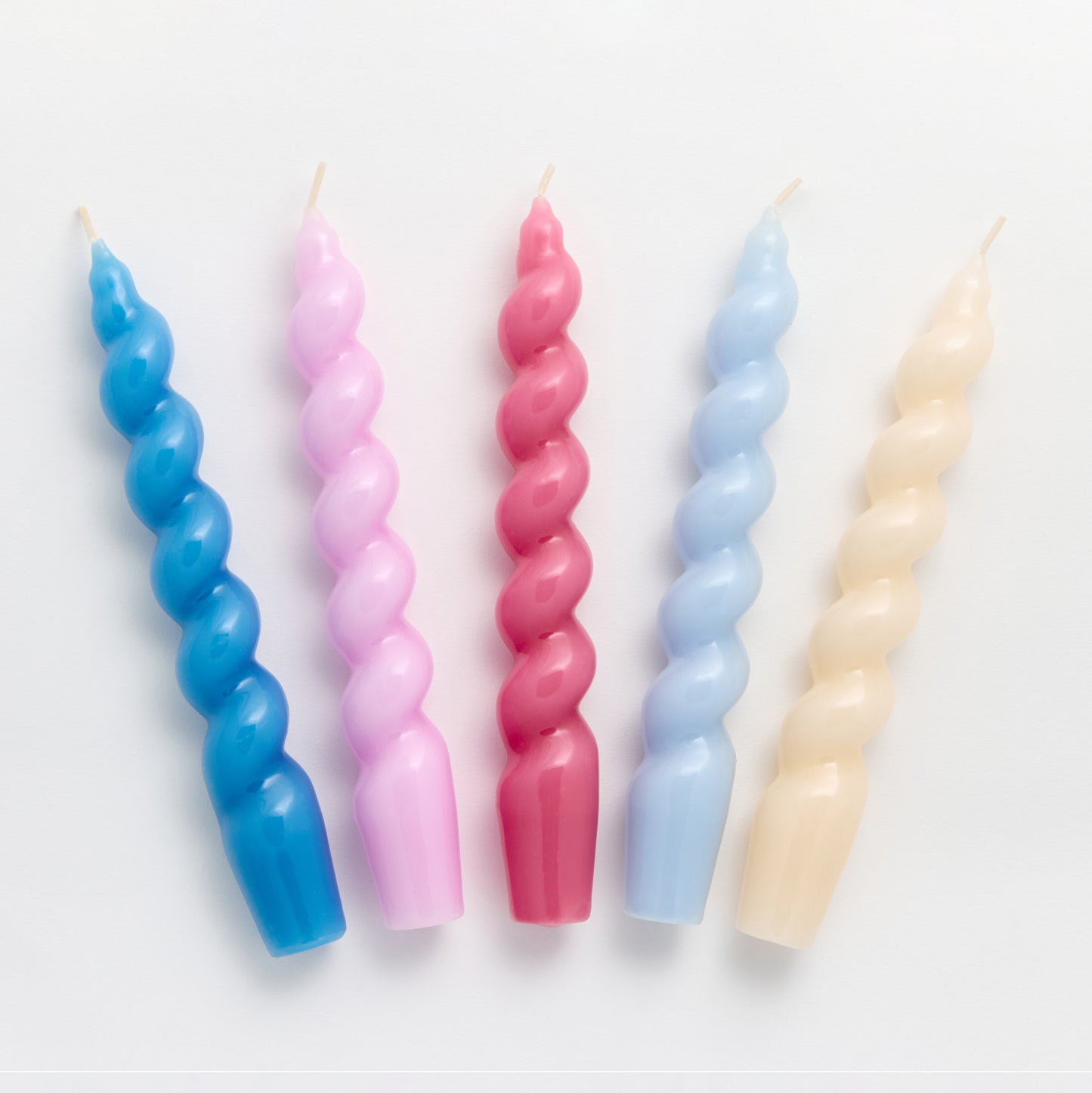 Set of 4 - Spiral Gloss Candles - Rich Cream