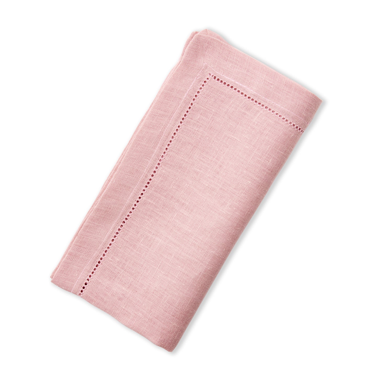 Set of 4 - Linen Hemstitched Napkins - Dusty Pink